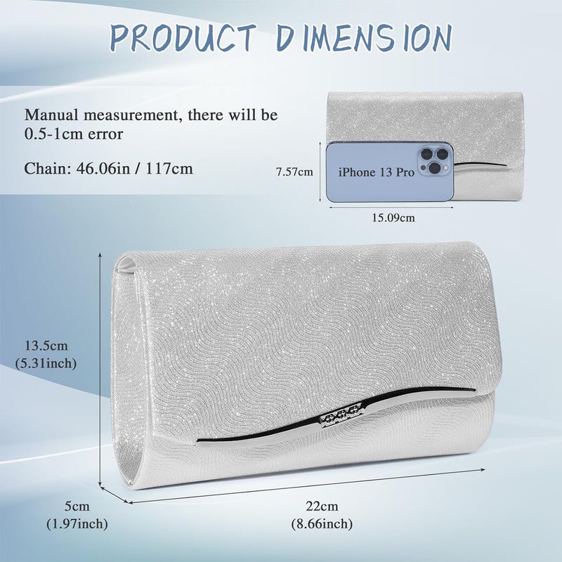 UBAYMAX Evening Bag Clutch Purses for Women Lady Girl Handbags Crossbody Bag Wedding Bag for Prom Party Wedding Engagement | Wedding Bag, for Prom Party, Wedding, Engagement - Image 2